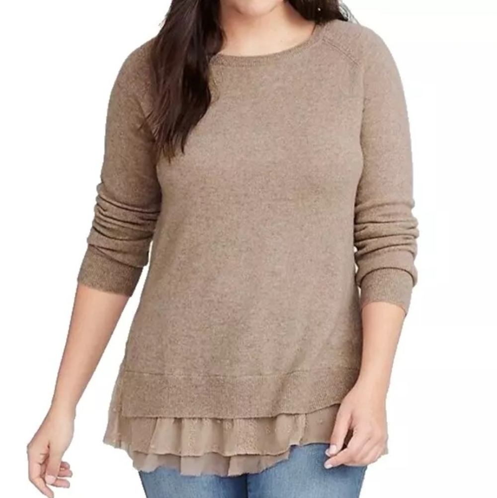Garnet Hill Cashmere Shirttail Sweater